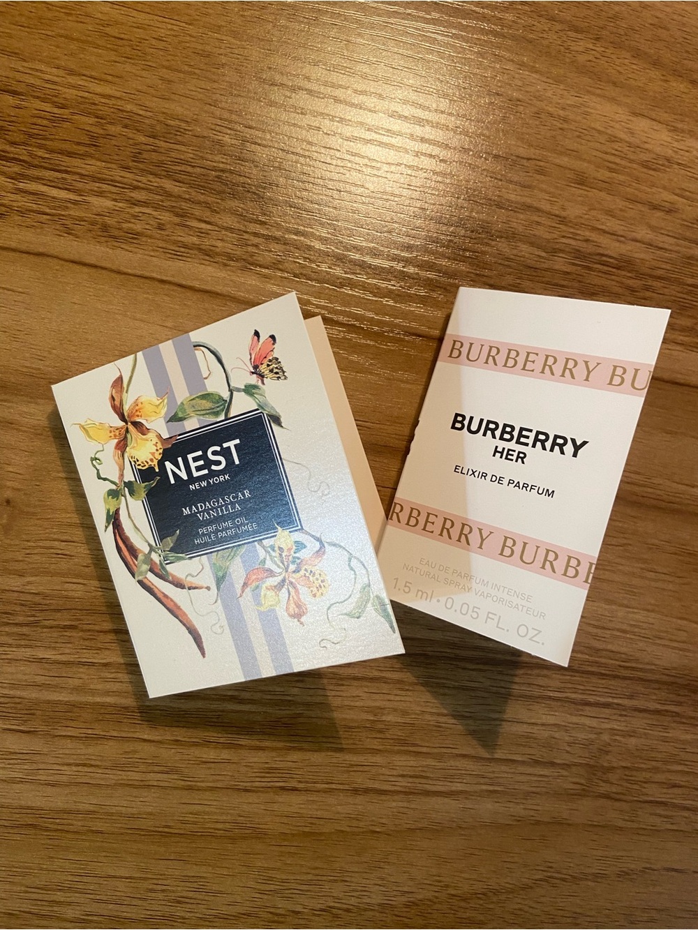Perfume Sample Bundle - Nest Madagascar Vanilla and Burberry Her